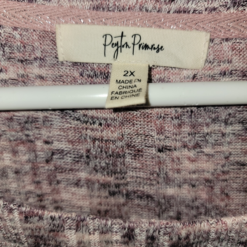 Womens plus Sz 2X Peyton Primrose pink Sweater with Buttons - Picture 6 of 7